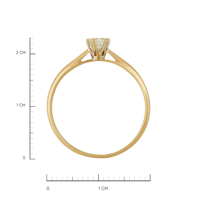 Кольцо из золота 585 пробы c бриллиантом
