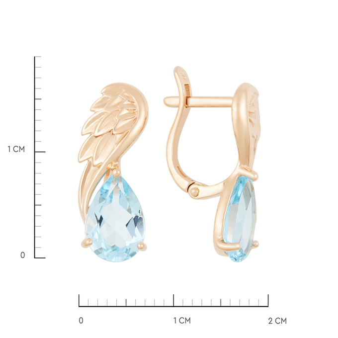 Серьги из золота 585 пробы c топазами, К 0000 3057 за 33500
