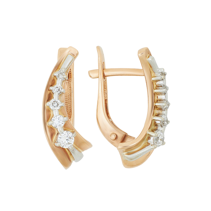 Серьги из золота 585 пробы c бриллиантами, Ц О007 2075 за 59850