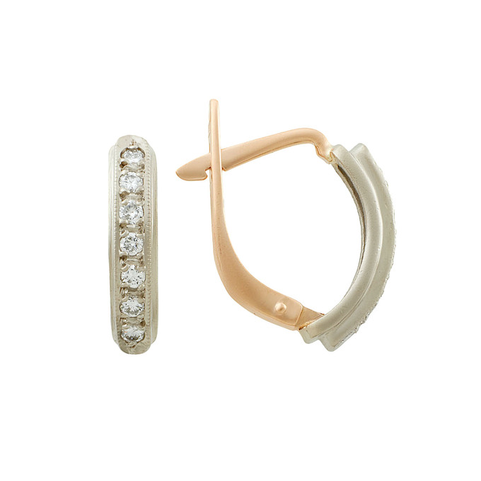 Серьги из золота 585 пробы c бриллиантами, Ц О007 2421 за 46000