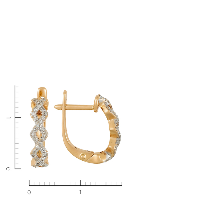 Серьги из золота 585 пробы c 60 бриллиантами
