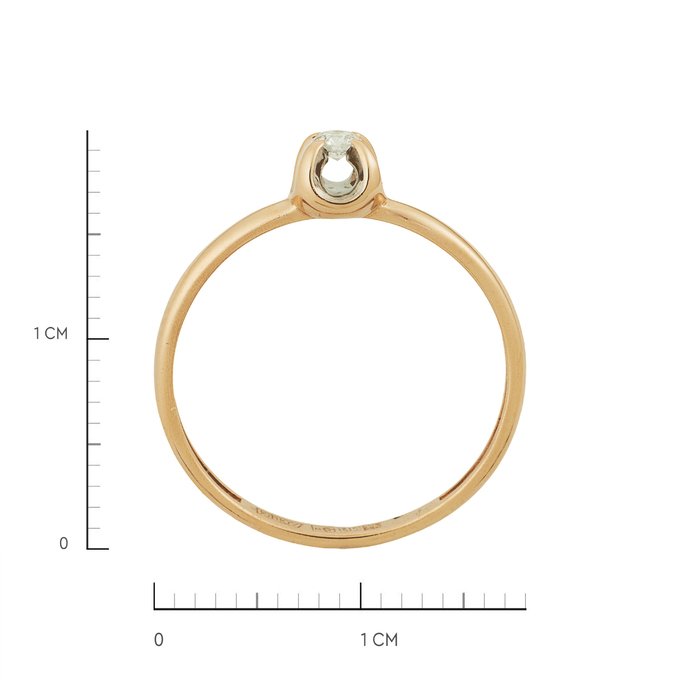 Кольцо из золота 585 пробы c бриллиантом, Л 3911 5618 за 16400