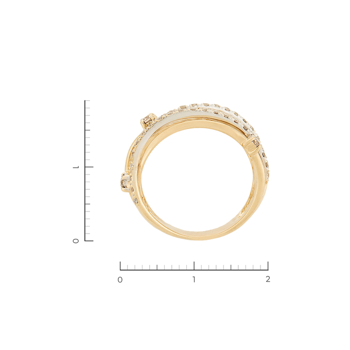 Кольцо из желтого золота 585 пробы c 49 бриллиантами, Л 3706 0154 за 59500