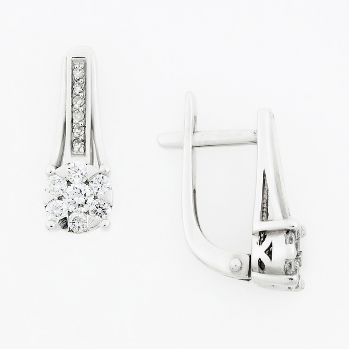 Серьги из золота 585 пробы c бриллиантами, Ц О007 2440 за 43040