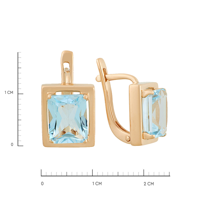 Серьги из золота 585 пробы c топазами, Л 7303 1280 за 55840