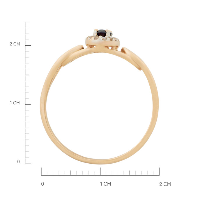 Кольцо из золота 585 пробы c сапфиром и бриллиантами, Л 0515 4260 за 24400