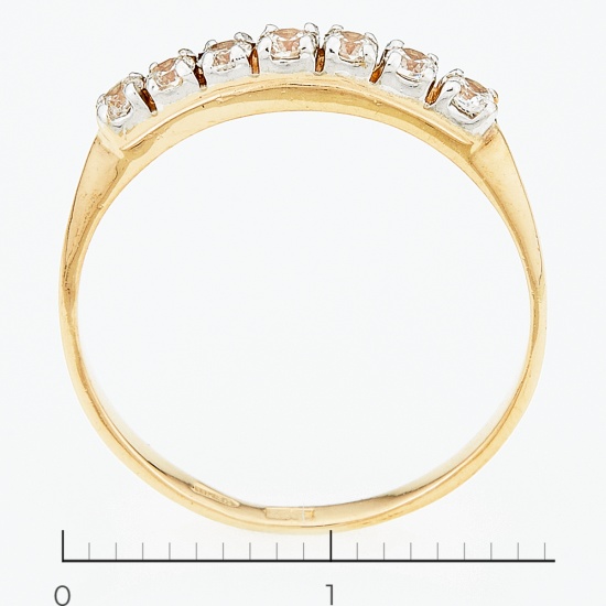 Кольцо из комбинированного золота 585 пробы c фианитами, Л35057301 за 5300