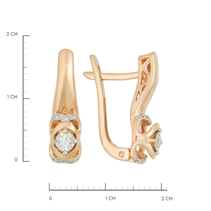 Серьги из золота 585 пробы c бриллиантами, Ц О007 1127 за 58720