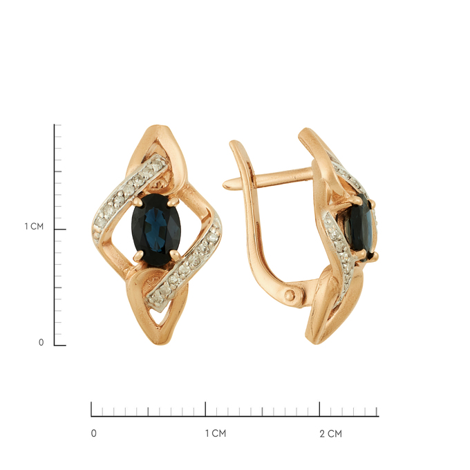 Серьги из золота 375 пробы c сапфирами и бриллиантами, Л 0616 7511 за 29640