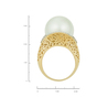 Кольцо из золота 585 пробы c бриллиантами и имитацией жемчуга