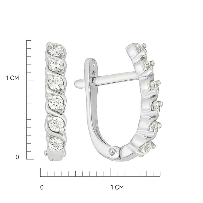 Серьги из золота 585 пробы c фианитами
