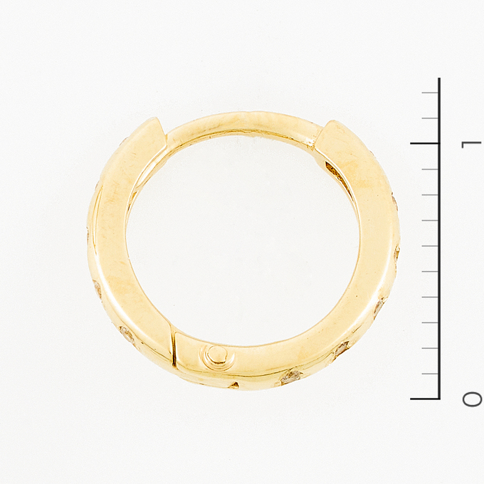 Серьги из желтого золота 585 пробы c фианитами