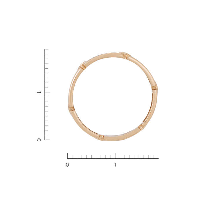 Кольцо из красного золота 585 пробы c 14 бриллиантами, Л 5803 9177 за 12250