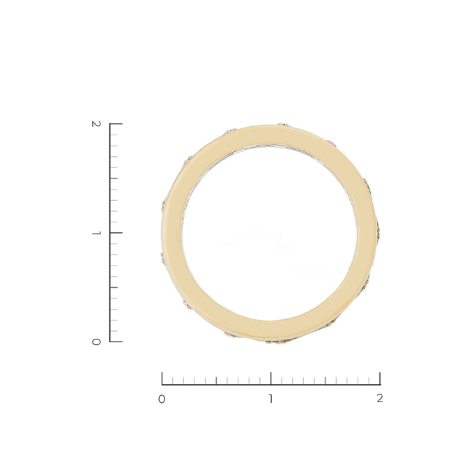 Кольцо из комбинированного золота 585 пробы c 13 бриллиантами