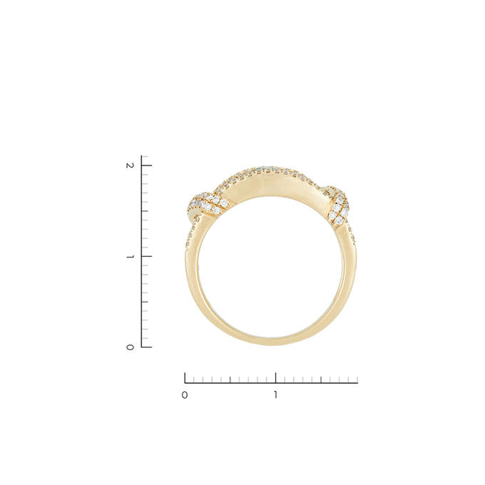 Кольцо из золота 585 пробы c 87 бриллиантами и 3 изумрудами