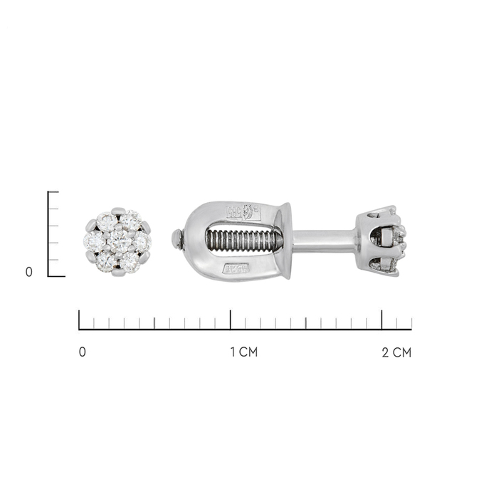 Серьги из золота 585 пробы c бриллиантами, К 0000 5690 за 25800