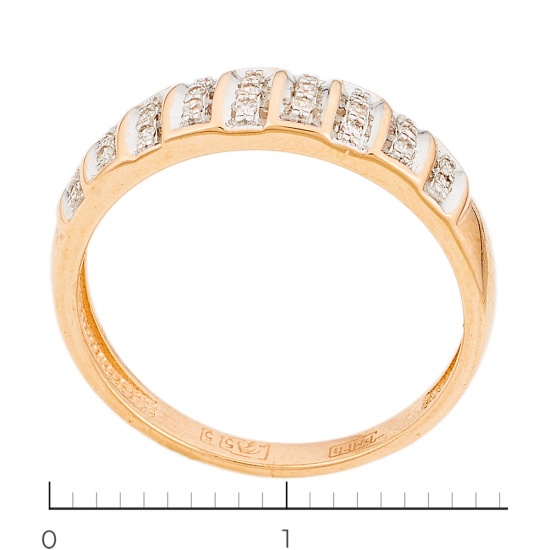 Кольцо из комбинированного золота 585 пробы c 25 бриллиантами, Л19106021 за 9950