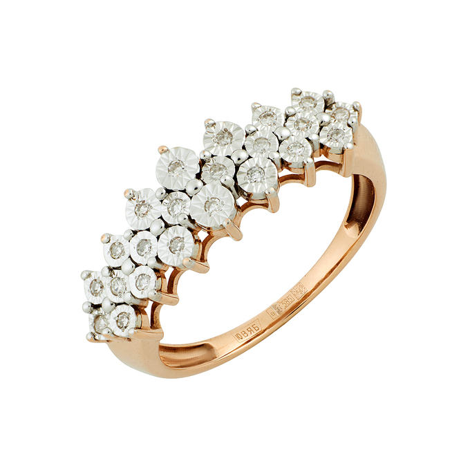 Кольцо из золота 585 пробы c бриллиантами