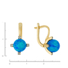 Серьги из золота 585 пробы c 2 синт. опалами и 8 бриллиантами