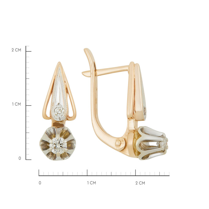 Серьги из золота 585 пробы с бриллиантами, Л 0515 4461 за 37200