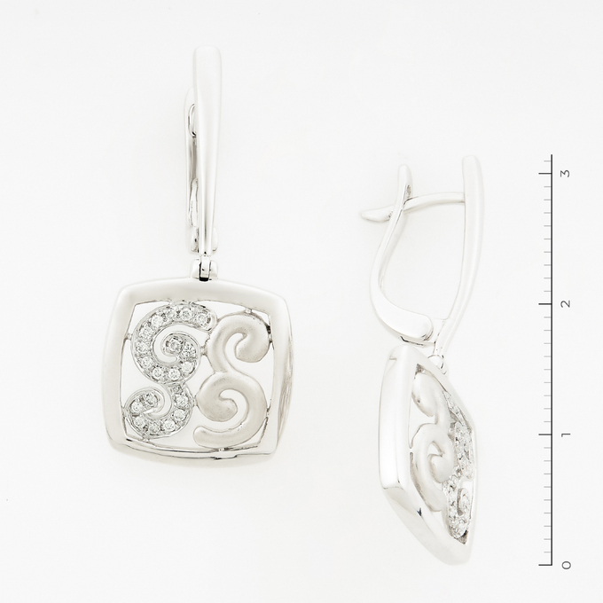 Серьги из золота 585 пробы c 38 бриллиантами