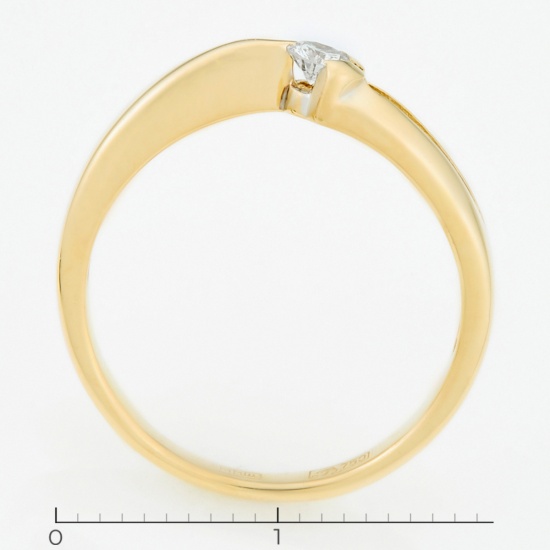Кольцо из желтого золота 750 пробы c 1 бриллиантом, Л18040937 за 25740