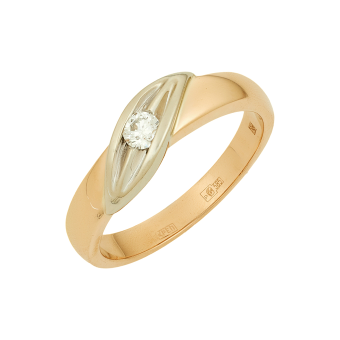 Кольцо из золота 585 пробы c бриллиантом