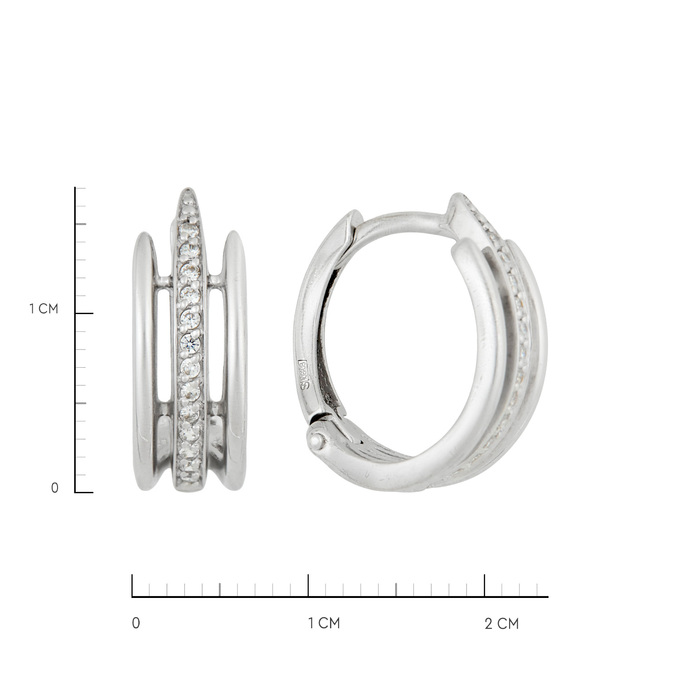 Серьги из золота 585 пробы с фианитами