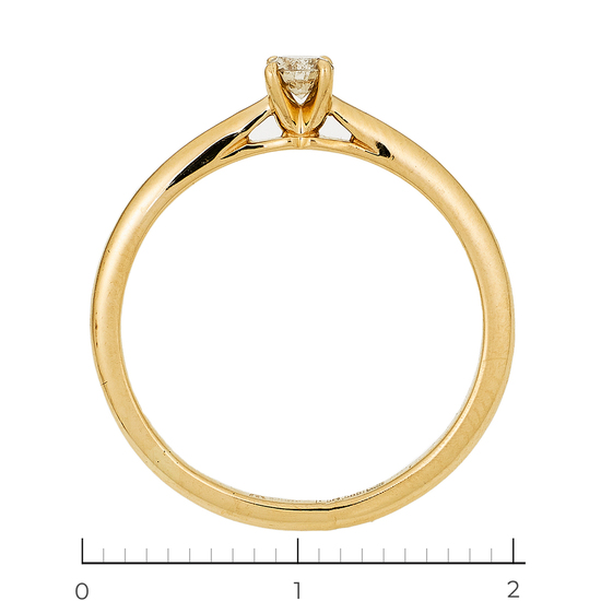 Кольцо из желтого золота 585 пробы c 1 бриллиантом, Л18111089 за 14350