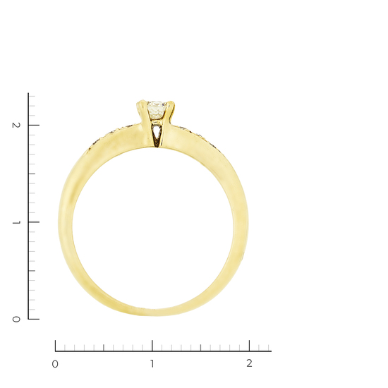 Кольцо из желтого золота 750 пробы c 7 бриллиантами, Л28086874 за 31150