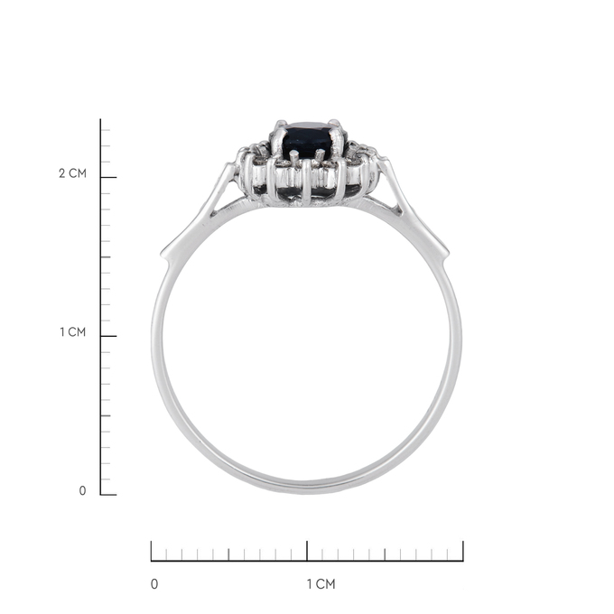 Кольцо из золота 750 пробы c сапфиром и бриллиантами, Л 2812 3390 за 71600