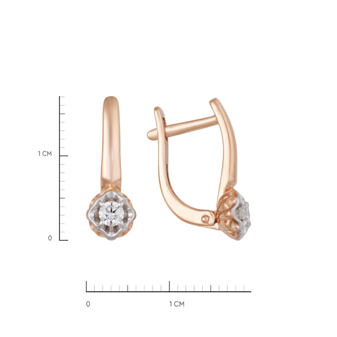 Серьги из золота 585 пробы с бриллиантами, Ц О007 5604 за 35600