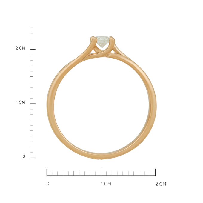 Кольцо из золота 585 пробы c бриллиантом, Л 1810 5376 за 46560