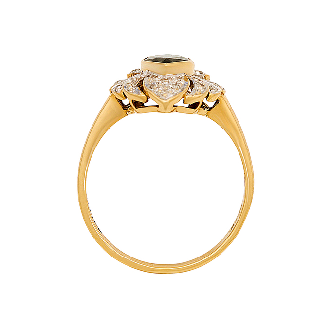 Кольцо из золота 585 пробы c сапфиром и бриллиантами, Л 4507 9312 за 52500