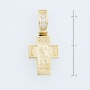 Крестик из желтого золота 585 пробы c 3 бриллиантами 137825 фото 2