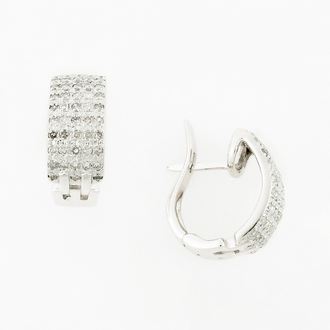 Серьги из золота 585 пробы c 96 бриллиантами
