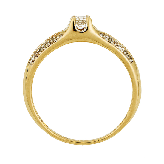 Кольцо из комбинированного золота 585 пробы c 25 бриллиантами, Л36060684 за 13450