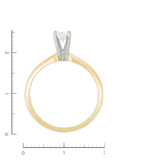 Кольцо из комбинированного золота 585 пробы c 1 бриллиантом, Л23158316 за 61950