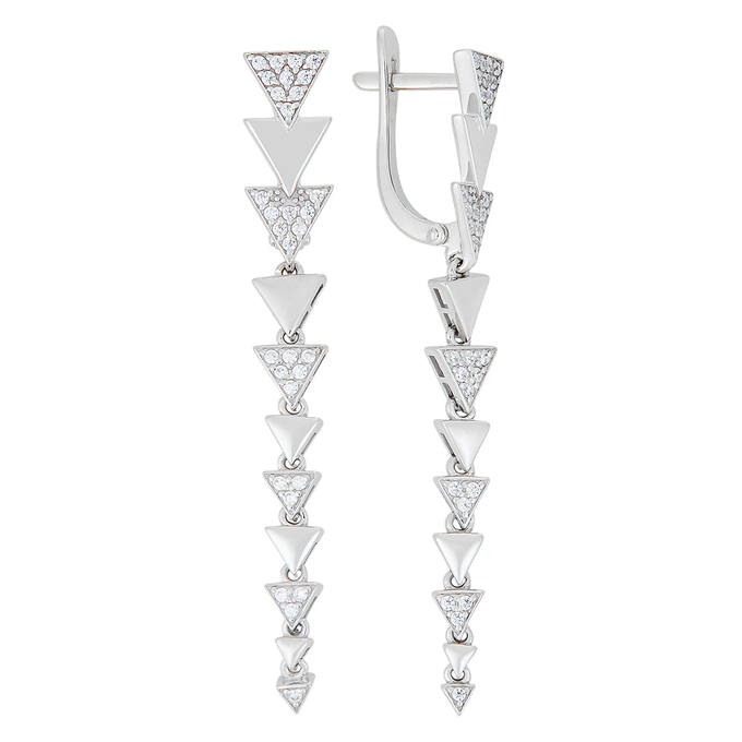 Серьги из золота 585 пробы c фианитами, Л 2810 9096 за 35360
