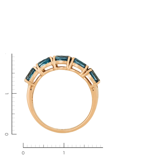 Кольцо из красного золота 585 пробы c 17 бриллиантами и 5 топазами Лондон, Л61024112 за 24150