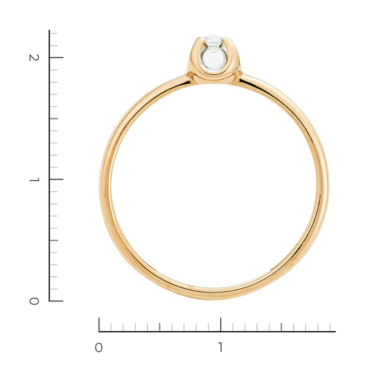 Кольцо из комбинированного золота 585 пробы c 1 бриллиантом, Л73017260 за 9540