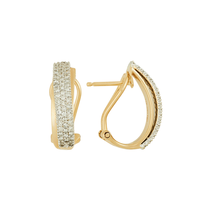 Серьги из золота 585 пробы c бриллиантами