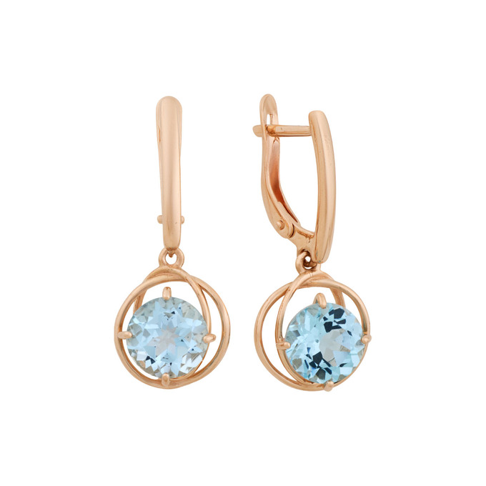 Серьги из золота 585 пробы с топазами, Ц О007 4350 за 43300