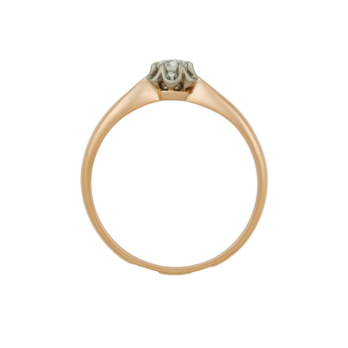 Кольцо из золота 583 пробы c бриллиантом, Л 5500 8969 за 61760