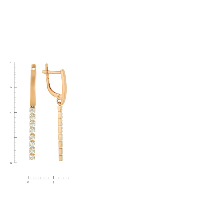 Серьги из комбинированного золота 585 пробы