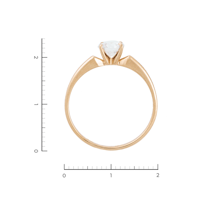 Кольцо из красного золота 585 пробы c 1 фианитом, Л 1911 1797 за 8640