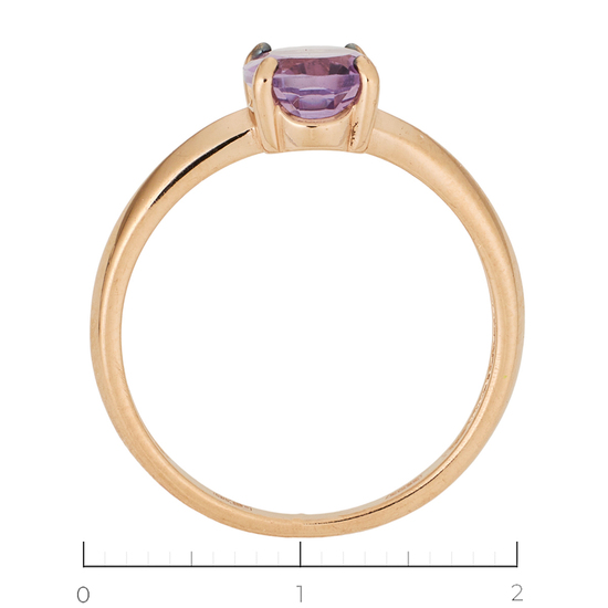 Кольцо из красного золота 585 пробы c 1 аметистом, Л32084735 за 15760
