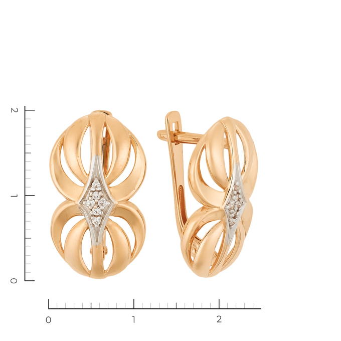 Серьги из золота 585 пробы c 10 фианитами, Л 2315 9984 за 27200