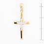 Крестик из комбинированного золота 585 пробы c 3 бриллиантами Л61013187 фото 2