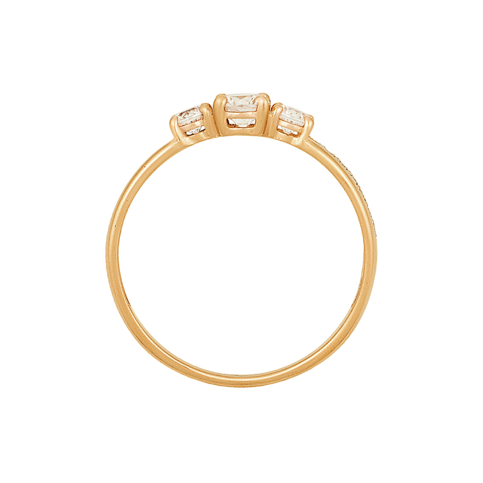 Кольцо из золота 585 пробы c фианитами